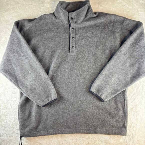 Fruit of the Loom Pullover Sweater Men's XXL Quarter Button Gray - Picture 1 of 6